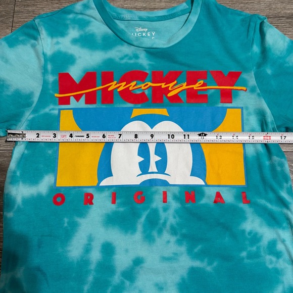 Disney Mickey Mouse Tie Dye Graphic T Shirt Teal Blue Men's Small S Original - Picture 4 of 7
